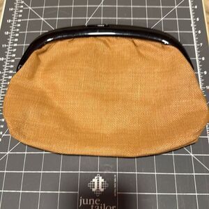 Vintage Italian Neutral Torstoise Shell Snap Jaw Clutch